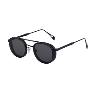 Gafas <span class=keywords><strong>de</strong></span> <span class=keywords><strong>Sol</strong></span> Partagas Retro Punk con Diseño <span class=keywords><strong>de</strong></span> Doble Puente Ovalado <span class=keywords><strong>y</strong></span> Protección UV400 para Hombre - Product Image 3
