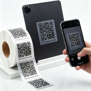 Autocollants transparents en rouleau avec code QR, impression UV haute résolution, étiquettes de codes-barres pour la traçabilité des produits électroniques - Product Image 1