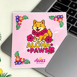 Pegatina adhesiva impermeable personalizada de PVC con diseño de perro de dibujos animados para empaques de productos de alimentos para mascotas - Product Image 5