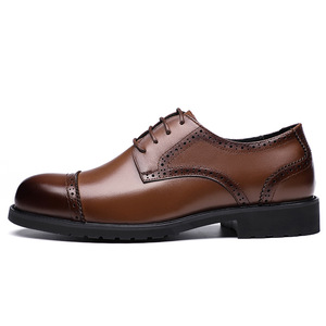 Baskets décontractées en cuir pour hommes avec fermeture à lacets mocassins en caoutchouc à motif solide chaussures de marche à semelle souple pour les mariages d'hiver - Product Image 1