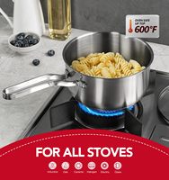Casserole en acier inoxydable avec couvercle, ensemble de casseroles à induction, ensemble de marmites, batterie de cuisine, pour lait et soupes, vente en gros usine