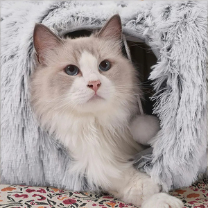 2025 Cute Solid Animal Pattern Wool Felt Donut <strong>Cat</strong> Tunnel Bed Fashionable Pet <strong>Cave</strong> for Small Dogs Interactive Play Toys for <strong>Cats</strong> - Product Image 6