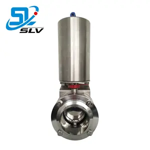 4 Inch Water Valve Food Grade Ss316l Stainless Steel Sanitary Pneumatic Butterfly Valve