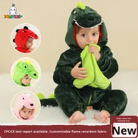 Mono de Franela Personalizado con Estampado Animal para Niños, Traje de Manga Larga para Bebés, Pelele