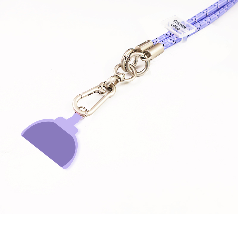 Cheap Custom logo Portable Nylon Jacquard Fabric Stick Tool Retractable Adjustable Mobile Phone Lanyard Strap Image 3
