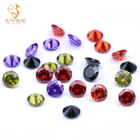 Pierres CZ résistantes à la chaleur, taille ronde, multicolores, zircone cubique 5A 7A 8A, pierres précieuses synthétiques en vrac CZ