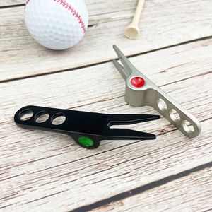 <b>Golf</b> Divot Tool Zinc Alloy Matte Nickel Black Green Repair Fork For <b>Golf</b> Course Maintenance - Product Image 3