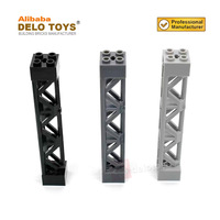 DELO TOYS Blocs de construction en plastique en vrac, support triangulaire vertical 2x2x10 - Type 4 - 3 poteaux, 3 sections (N°95347)