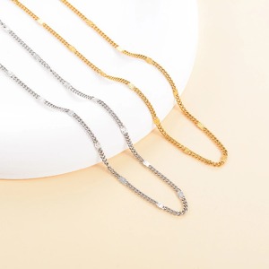 Chaîne fine en acier inoxydable à paillettes, chaînes plates, composants créatifs pour la fabrication de bijoux, fournitures et accessoires - Product Image 1
