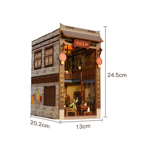 Maison de poupée miniature en bois de luxe à construire soi-même Dream Rivers Lakes, puzzle 3D en bois fait main, serre-livres décoratif, cadeau, jouets de puzzle - Product Image 6