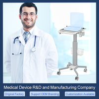 Chariot de soins infirmiers médicaux hauteur réglable en plastique ABS sonde tasse Rack industriel 4D ultrasons chariot d'hôpital Mobile Mobile 4D
