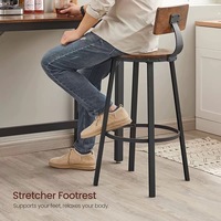 Ensemble de tabourets de bar en tissu avec repose-pieds, montage simple, design industriel rustique moderne pour bar à domicile et salle à manger