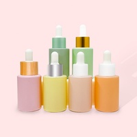 Ensemble de flacons cosmétiques classiques cylindriques vides de 30 ml et 50 ml pour toner, sérum, lotion, crème de soin avec pompe pulvérisatrice OEM/ODM en verre sérigraphié
