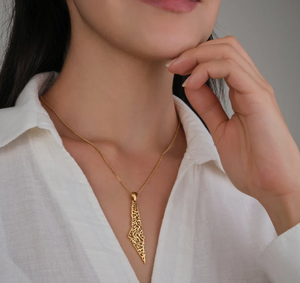 Collier en acier inoxydable 316 <span class=keywords><strong>L</strong></span> pour <span class=keywords><strong>carte</strong></span> du Pakistan Plaqué or 18 carats Collier Pakistan Jerwerlry Fashional - Product Image 4