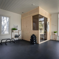 Calentador de Sauna Interior de Madera de Hemlock con Tecnología de Infrarrojos Lejanos para Hogar y Spa, Eficiencia Energética
