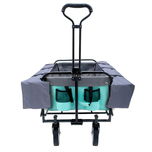 Chariot pliable robuste de 360 lb avec 3 sacs de rangement et système d'arrimage, véhicule multifonctionnel pour le camping en extérieur - Product Image 1