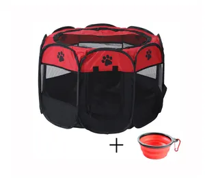 Wholesale Foldable Pet Playpen Free Carrying Case Free Travel Bowl Water-Resistant Folding Pet Playpen