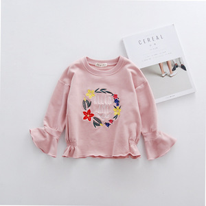 New Premium Kids Clothes Organic Cotton Long Sleeve T-Shirts of Girls From China Factory - Product Image 2