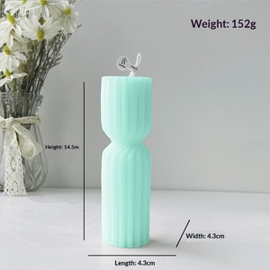 Cross-border Nordic-style Handmade Knotted Pillar Art Scented <strong>Candle</strong> <strong>Green</strong> Atmosphere Decor Geometric Wave-shaped <strong>Candle</strong> - Product Image 6
