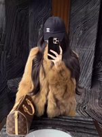 Manteau en fausse fourrure de luxe pour femme, chaud et épais pour l'hiver, élégant, col rabattu, boutons recouverts, vêtement d'extérieur