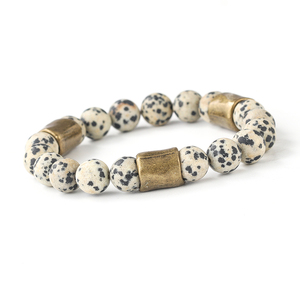 Pulsera elástica con cuentas de jaspe de ágata de 10mm bohemio Vintage, pulsera de joyería al por mayor, accesorios de latón para regalos de aniversarios - Product Image 2