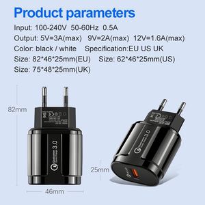 อะแดปเตอร์ชาร์จเร็ว 18W USB รองรับ QC 3.0 สำหรับ Xiaomi/สำหรับ Samsung  สำหรับโทรศัพท์รุ่น 14 13 12 11 Pro MAX - Product Image 6