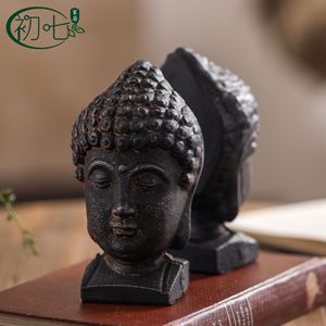Sujetalibros con Estatua de Buda de Inspiración Zen Retro, Adornos Artesanales de Hierro con Forma de Fruta, Decoración para Oficina y Estudio, 2 Piezas - Product Image 3