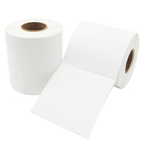 Étiquettes d'emballage en papier adhésif thermique imperméable et résistant aux rayures de haute qualité 100*100, blanc pur, directement de l'usine