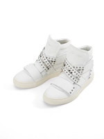Nouvelles baskets montantes sportives respirantes à plateforme avec rivets multi-bandes et fermeture Velcro, design 2026, avec rembourrage léger pour un style urbain