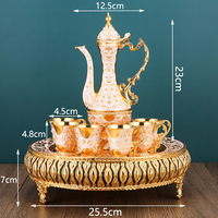 Vente en gros d'usine de cadeaux de luxe pour le ramadan ensemble de tasses à thé rouge avec plateau/ensemble zamzam