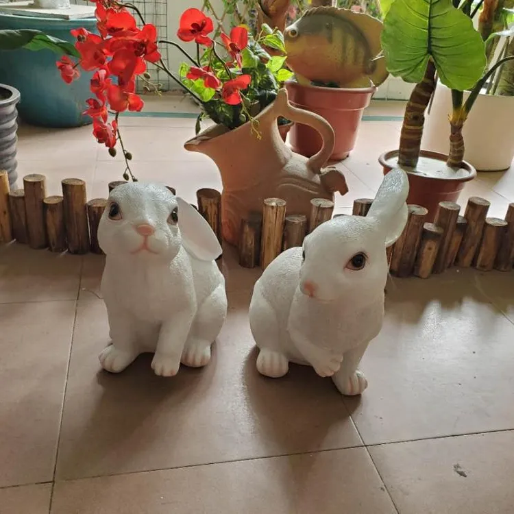 Специальный дизайн белый кролик Искусственный животных с для леса и Свадебный декор