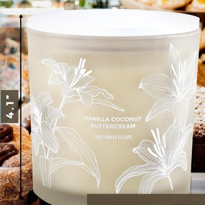 Bougie parfumée LANJO Vanille Coco Beurre de Coco, 3 mèches, cire de soja, pot en verre, décoration élégante pour la maison, bougie d'aromathérapie - Product Image 6