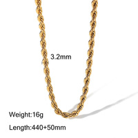 Chaîne de perles en acier inoxydable simple chaîne de serpent chaîne cubaine collier ras du cou torsadé bijoux