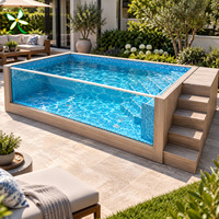 Piscine hors sol en fibre de verre, jacuzzi extérieur, construction étanche, idéale pour les villas et complexes hôteliers.