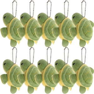 Porte-clés en peluche tortue de mer verte aux grands yeux étincelants, animal marin en peluche doux, breloque décorative en peluche - Product Image 3
