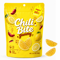 Bonbons piquants personnalisés en gros, saveur citron, bonbons chili gélifiés, halal, virals sur TikTok, directement de l'usine