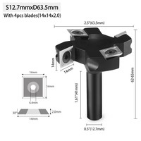 Fresa de carburo sólido de 4 filos con vástago en T, S8.0x38.1mm, longitud efectiva de 12-14mm para corte y fresado de paneles