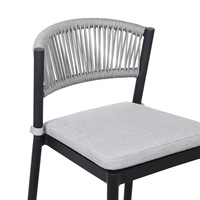 Tabouret de bar en aluminium, mobilier d'extérieur à cordes tissé, chaise basse, loft, ensemble de table basse à double cadre, 9 pièces