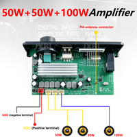 Module audio de voiture 200W 2.1 canaux pour carte amplificateur 50W+50W+100W 8-24V avec TWS, basses/aigus, micro, écho et sortie 5V-2A, télécommande