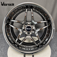 Rines Viorock de 2/3 Piezas, Forjados, Cromados, con Diseño de Estrella, Estilo VIP/Stance, para Nissan Silvia, Mazda RX-7, 5x114.3