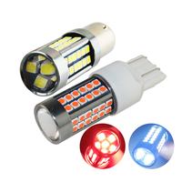 Nouvelle Ampoule LED Auto Super Lumineuse Blanc Rouge 12V S25 1156 1157 BAY15D 7440 7443 54SMD 3030 54LED pour Feux Anti-Brouillard, Sans Erreur, Accessoire Automobile
