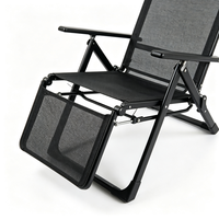 Chaise longue pliable moderne avec cadre en acier inoxydable, design nouveau, hauteur réglable, imperméable, avec coussin