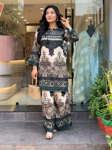 Premium 100% Cotton Formal Floral <b>Short</b> Two Piece Co Ord <b>Set</b> <b>for</b> <b>Women</b> Comfortable Eco-Friendly Breathable Matching Outfit Kurti - Product Image 5