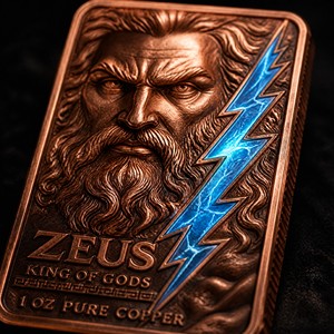 Pièce de collection commémorative Zeus Roi des Dieux en relief 3D personnalisé, 1 oz .999 Cuivre Fin, pièce de défi antique pour cadeau de luxe - Product Image 4