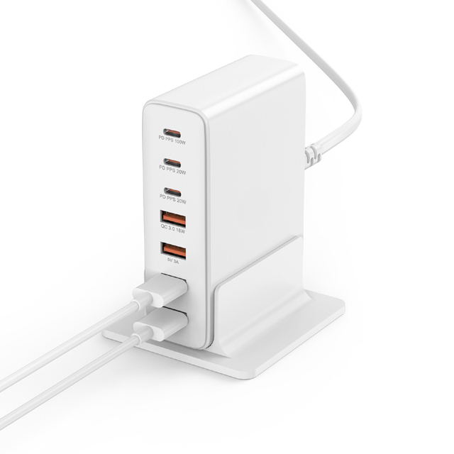 ODM OEM 200W GaN Desktop Charger 7-Port Multiport USB C Fast Charger Station with Supports PD3.0 100W Fast Charging Charger