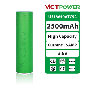 แบตเตอรี่ลิเธียมไอออนแบบทรงกระบอก VICTPOWER 100% ของแท้ US18650VTC5A 2500mAh 3.7V INR18650 VTC5A - Product Image 1