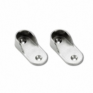 Barra ovalada para armario, cromada gruesa y pulida, de aleación de zinc duradera, soportes de ferretería para armarios - Product Image 1