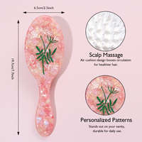 Brosse et peigne à cheveux en acétate personnalisés, élégants, vintage, à fleurs en dentelle de la reine Anne, pour le coiffage des cheveux