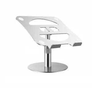 Support d'ordinateur portable Support d'ordinateur portable pliable en aluminium réglable en alliage d'aluminium rotatif à 360 degrés et silicone de luxe