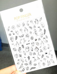 TSZS <span class=keywords><strong>2023</strong></span> WG série <span class=keywords><strong>Halloween</strong></span> éléments crâne serpent animaux fous Nail Art autocollants noir blanc 3D Nail Art adhésif décalcomanie - Product Image 4